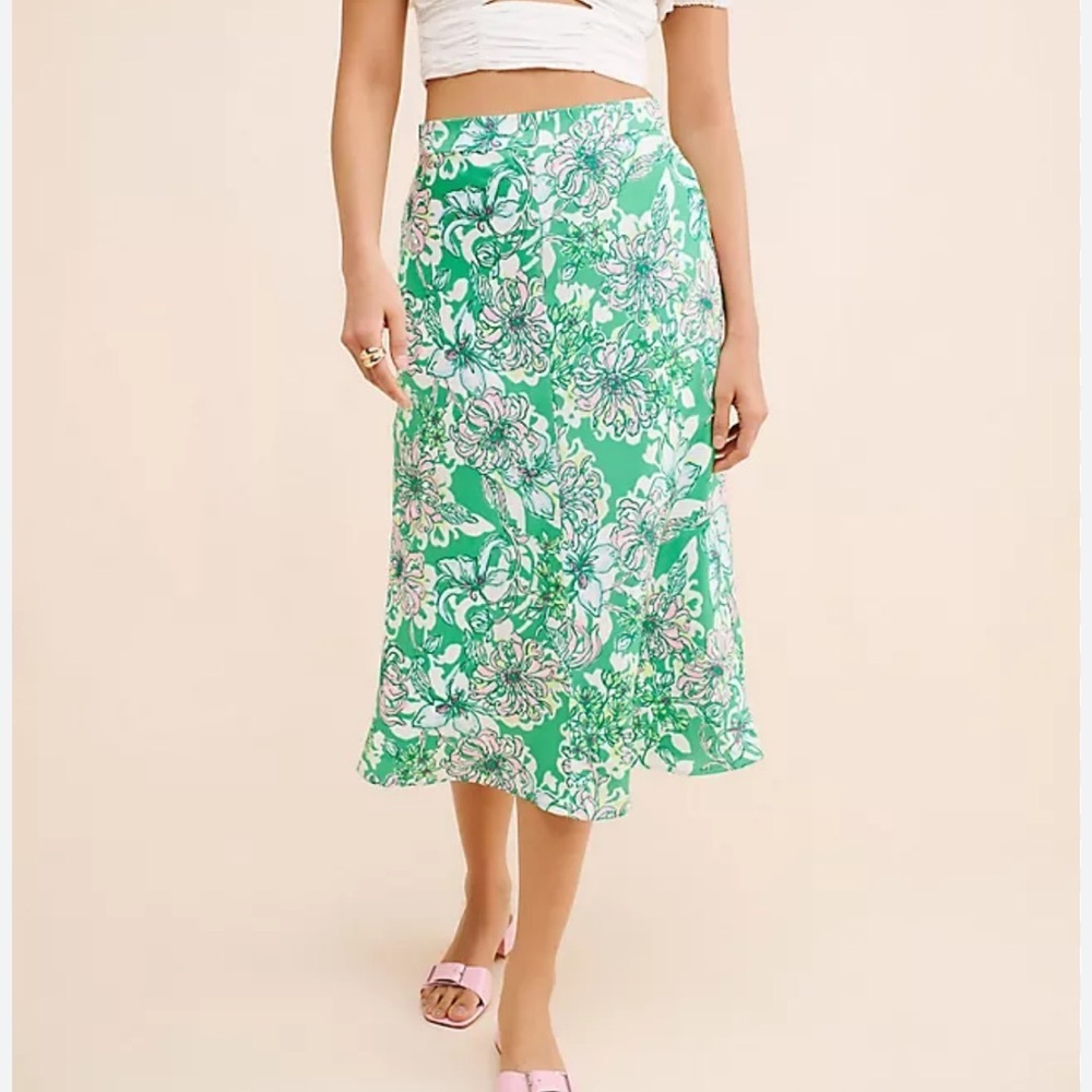 Lilly Pulitzer Rennox Midi Skirt Spearmint Blossom Views size 6 - Picture 2 of 16